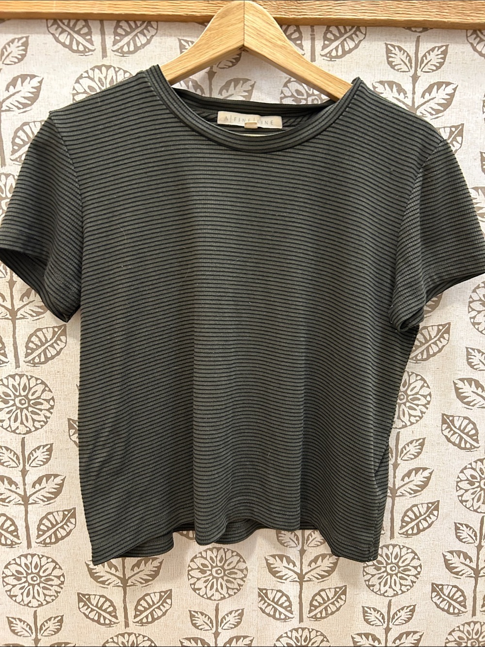 Ribbed Short Sleeve Tee - Olive Green